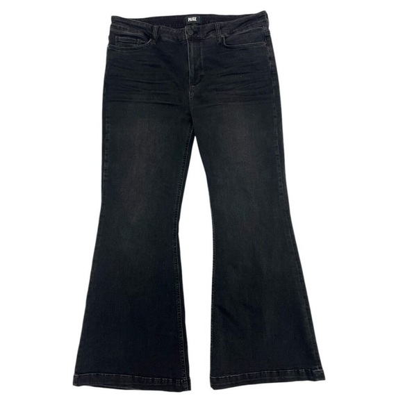 PAIGE Genevieve Petite High Waist Flare Jean Faded Black size 34 - Picture 1 of 7